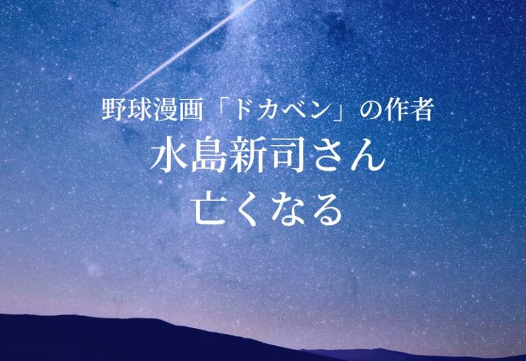 【お悔やみ 訃報】ドカベン あぶさん 作者 水島新司さん死去